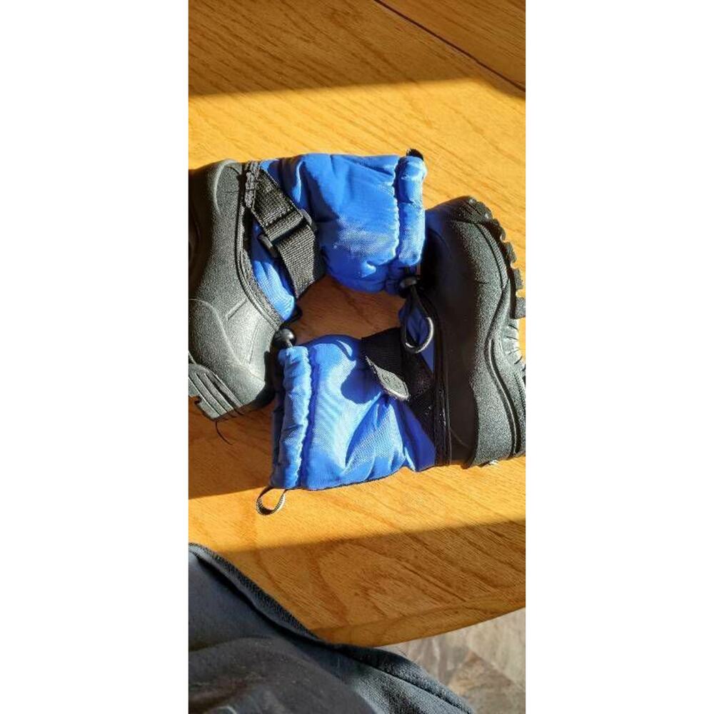 Northside Shoes Boys 7‎ Winter Snow Boots Blue Faux Fur Lined Mid Calf Hook Loop